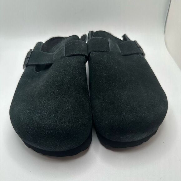 CUSHIONAIRE Women's Cork Footbed Clog with Genuine Leather Upper, Faux Fur Linin - Picture 2 of 7